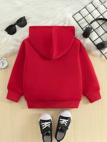 Young Boy Clothing, Black Hooded Jacket, Suitable For 4-7 Year Old Children To Wear In Autumn And Spring. This Jacket Is Not Only Suitable For And School, But Also For Wearing At Home - Red - View 2