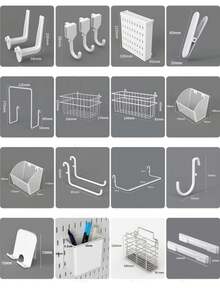 1 件装黑色/白色 DIY 洞洞板，洞洞板墙面收纳板，壁挂式洞洞板，洞洞板组合套装，墙面钥匙架，洞洞板墙面管理器，墙面框架，适用于厨房、家庭、办公室、工艺室、车库、工作室。 - 彩色 - 查看 11