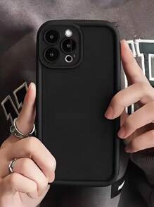 【简约创意手机壳】哑光黑边框简约创意欧式男女通用纯色单梯形材质全包防震软壳，适用于A/02S/03/S/04/E/05/10S/11/12/12/F12/F42/M32/13/14/15/20/22/21S/23/24/25/30/31/32/33/34/35/50/51/52/53/54/55/71/72/73/Lite/Fe/Plus/Ultra/S23/S24手机，防水、防摔、防刮。 - 黑色 - 查看 3