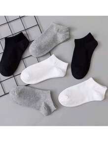 5 أزواج من جوارب ذات لون أحادي بسيط، جوارب قصيرة ناعمة وخفيفة الوزن، جوارب وجوارب طويلة للأولاد والبنات