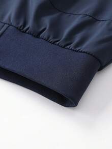 Autumn And Winter Thin New Large Solid Color Jacket Sports Outdoor Business Leisure Stand Up Collar Large Pocket Jacket - Navy Blue - View 4