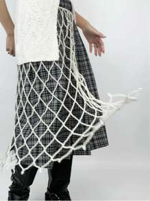 1Pc New Hip-Hop Street Punk Style Ladies Faux Pearl Long Dress Fashion Pearl Body Chain Ladies Trousers With