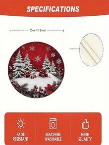 4/6/8 Stücke Weihnachtsschneeflocken Muster, rutschfest und hitzebeständig, 13.8inch Weihnachtliche Tischsets, perfekte Wahl für Feiertags-Dining und Heimdekoration, rund, aus Polyester, gewebt, rutschfest, waschbar, geeignet für Feiertags-Dining und Heimdekoration, langanhaltend