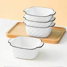 小型迷你烤盘套装，带手柄的方形烤盘，适用于烤箱、微波炉和洗碗机的陶瓷烤盘 - 彩色 - 查看 15