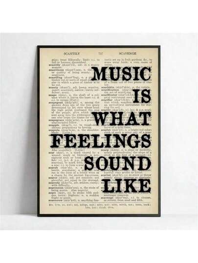 1pc Canvas Music Quote Print Wall Art 'Music Is The Sound Of Feelings' Poster For Living Room Bedroom Home Decor Unframed Gifts Birthday Graduation Room Decor Bedroom Decor Kitchen Decor Wall Sticker Wall Decor Stickers