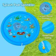 39-Inch Inflatable Water Mat With Sprinkler | Water Play Mat With Spraying Device, Suitable For Children Aged 3-7 | Summer Water Play Toy For Toddlers - Multicolor - View 6