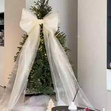 1*1,6M Weihnachtsbaum Schleifen Dekoration Organza Schleife Hängende Dekoration DIY Weihnachts Atmosphäre Dekoration Rosa Schleife Dekorierter Weihnachtsbaum Dekoration Rosa Set Hängend, Weihnachts Ritual Gefühl, Rosa Traumhafter Weihnachtsbaum - Verschiedenfarbig - Übersicht 3