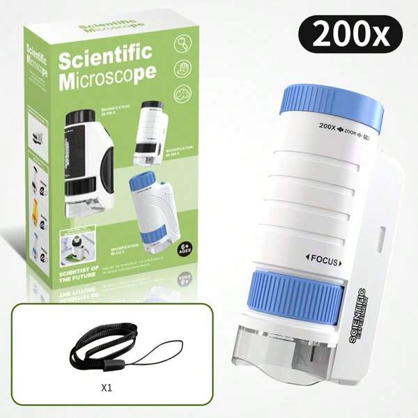 New Children's Microscope Portable Parent Child Interactive Primary And Secondary School Learning Supplies Puzzle Education Toys Christmas Children's Day Gift
