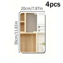 1pc/4pcs Cute Cat Shaped Mirrors, Square, Oval, Round, Arch Mirrors, Decorative Wall Stickers, Acrylic Material, Self-Adhesive Mirrors, Suitable For Bedroom, Living Room, Bathroom, Girls Room, Home Wall Decor