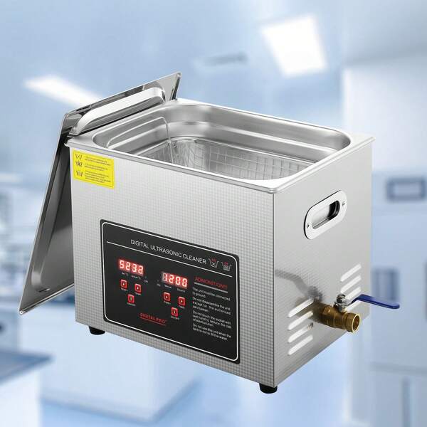 Ultrasonic Cleaner With Digital Timer & Heater, Professional Ultra Soni C Jewelry Cleaner, Stainless Steel Heated Cleaning Machine For Glasses Watch Rings Small Parts Circuit Board (10L)