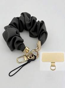 1pc Foldable Fabric Lanyard Strap, Elegant Women Phone Hanging Rope, Anti-Drop Phone Lanyard, Creative Phone Strap, Anti-Lost Phone Cord (Compact & Space-Saving)