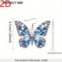 2D Valentine's Day Fun, Fashionable, Elegant And Delicate Mini Sparkling Colorful Cartoon Butterfly Acrylic Lightweight And Durable Pendant DIY Women's Pendant, Exquisite Design, Fashionable, Halloween, Christmas, Valentine's Day, Anniversary, Birthday, Holiday, Show Off Your Charm, Daily Banquets, Parties, Holidays, Leisure - 彩色 - 查看 4