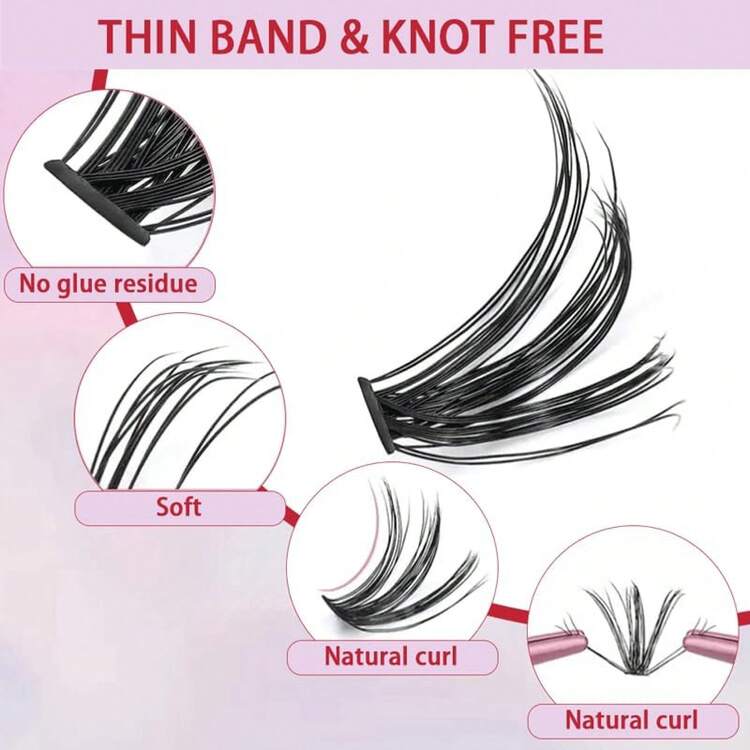 Kit de Extensiones de Pestañas, 30D 40D Mixtas, con Adhesivo de Fijación Fuerte y Función de Sellado, Incluye 280 Pestañas Individuales y Pinzas - 1 - Añade 6