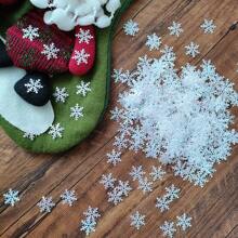 300pcs 2cm Artificial Christmas Snowflake Colorful Paper Stickers For Home, Wedding & Christmas Decorations,Christmas - White - View 6