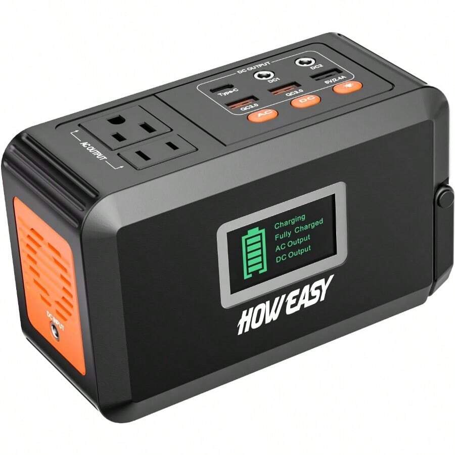 Portable Power Station 88Wh Solar Generator Lithium Battery Power With 110V AC 150W Peak Socket DC USB LED Light For Outdoor Camping Trip Hunting Emergencyaa