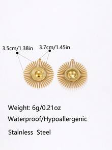 3pcs Titanium Steel Vacuum Electroplated Vintage Moon & Sun Pendant, Suitable For DIY Pendant, Earrings, Bracelet, Accessories