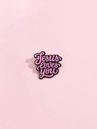 1pc Creative "Jesus Loves You" Enamel Brooch Pin, Cartoon Badge For Clothes, Backpack, Fashion Jewelry Suitable For Men And Women, Daily Wear