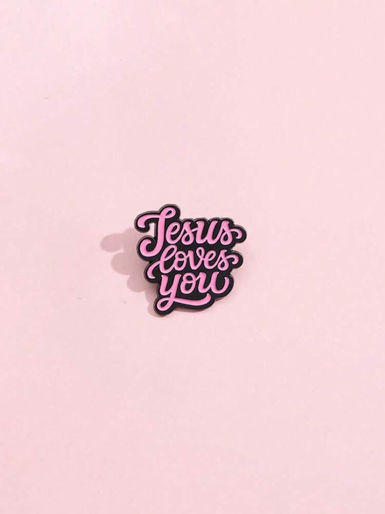 1 Ghim cài áo tráng men sáng tạo "Jesus Loves You", huy hiệu hoạt hình cho quần áo, ba lô, trang sức thời trang phù hợp cho nam và nữ, đeo hàng ngày - phong cách 1 - Xem 1