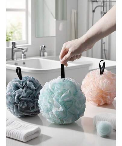 Exfoliating Loofah Sponge Set - Extra Soft Mesh Pouf For Men/Women | Deep Cleansing & Skin Renewal (1PC, 30g)