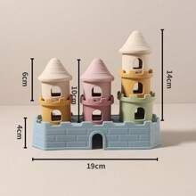 8pcs/Set Baby Silicone Stacking Castle Toys, Children's Intellectual Building Chewable Stacking Toys