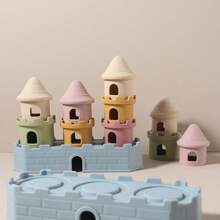 8pcs/Set Baby Silicone Stacking Castle Toys, Children's Intellectual Building Chewable Stacking Toys