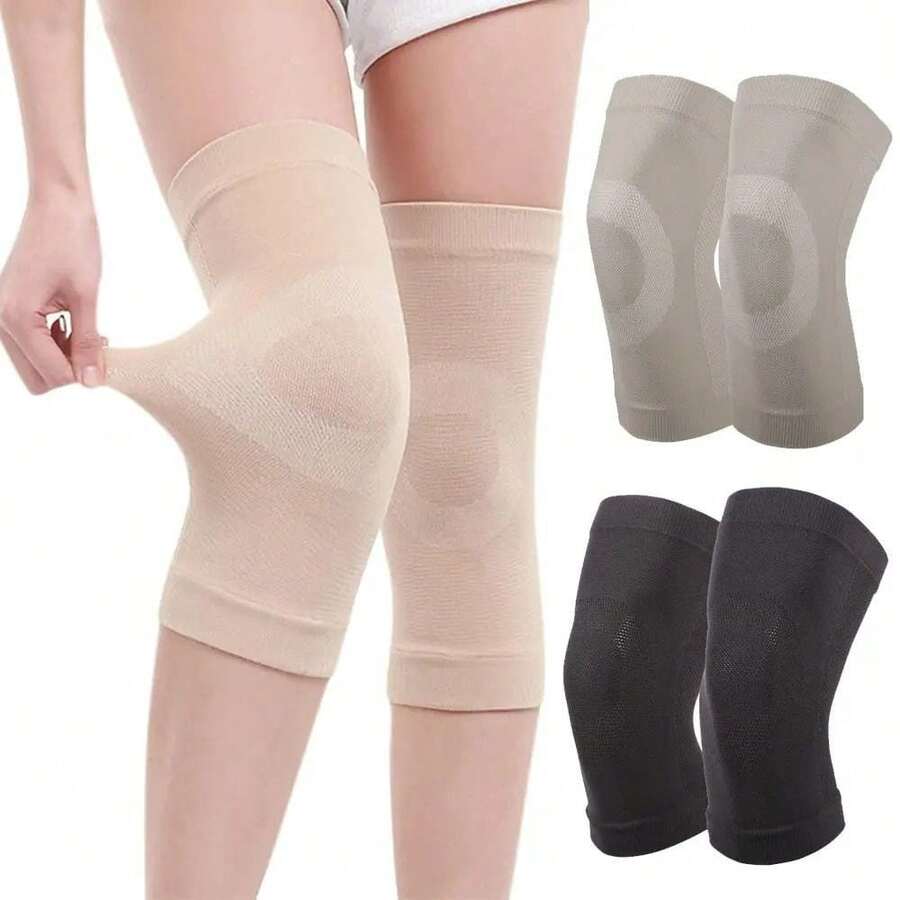 1 Paar Kompressionsärmel für Knie für Männer und Frauen, Baumwoll-Kniebandage Beinunterstützung für Laufen, Schmerzmanagement, Arthritisschmerzlinderung - Verschiedenfarbig - Übersicht 1