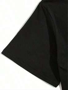 COETIC Oversized Red Star Face Graphic Tee – Street Hip-Hop Style For Men And Women - 黑色 - 查看 2