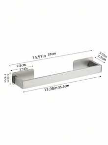 1入組免打孔浴室毛巾架，壁掛毛巾架，浴巾，抹布和浴巾的浴室衣架，強力自粘，膠黏安裝，浴室收納架