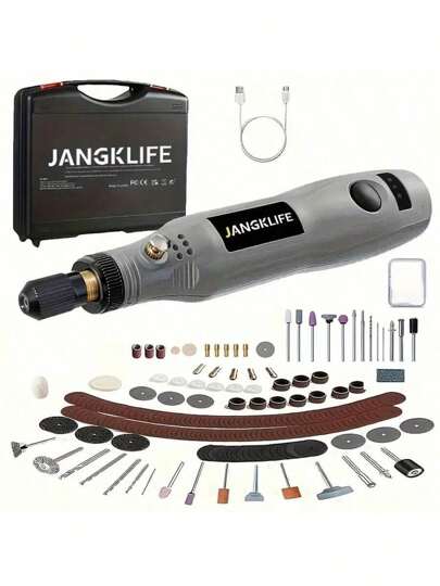 JANGKLIFE 1 套迷你钻、旋转工具套件，带盒装旋转工具配件和柔性轴、3 速旋转多功能工具，适用于 DIY 项目制作