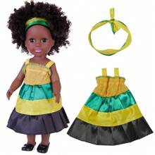 14 英寸黑色婴儿娃娃，非洲发型，儿童柔软乙烯基娃娃玩具，配有可更换的衣服和奶嘴，1 岁玩具，娃娃，幼儿娃娃 - 彩色 - 查看 5