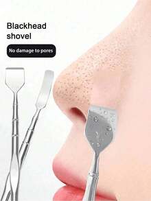 一套黑头去除工具套装，粉刺挤压器套装，双头祛痘针，面部瑕疵针，适用于面部皮肤清洁，包含洁面刷、收纳袋和整理盒 - 銀色 - 查看 10