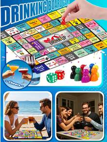 Drinking Board Games For Adults, Rubber Mat (Easy To Store) Drinking Board Game, Funny Party Interactive Drinking Games For Game Night, Birthday, Family Play Or Any Occasion, Age 21+, 2-8 Players - Multicolor - View 5