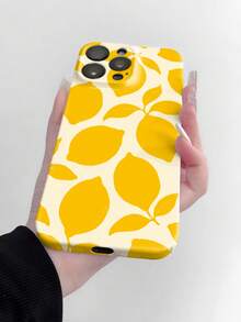 1pc Glossy Cute Yellow Lemon Pattern Phone Hard Case Cover Compatible With IPhone 11 12 XR 13 13 Pro 13 Pro Max 14 14 Pro 14 Pro Max 15 15 Pro 15 Plus 15 Pro Max 16 16 Pro 16 Plus 16 Pro Max 16e - Multicolor - View 6