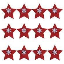 Set di posate decorato con stelle, 12 pezzi, porta posate a forma di fiocco di neve per decorazione tavola natalizia, decorazioni per tavola festiva, accessori per feste natalizie