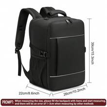 EZUOLA 40x20x25 飞机手提行李背包，男女皆宜，15.6 英寸笔记本电脑包，适合上学、徒步旅行、工作，带有反光条设计，可确保夜间行走更安全，适合作为复活节、父亲节、母亲节、海滩、婚礼、毕业典礼的礼物，黑色和蓝色可选学校配件学校用品