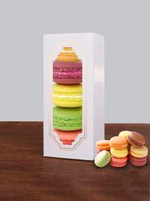 5件/10件马卡龙盒、饼干盒、白色牛皮纸礼品盒适用于蛋糕、饼干、馅饼、甜甜圈