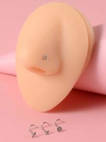 4 Cái/bộ Kim Cương Giả Trang Trí Mũi Bông Inox Phổ Biến Xuyên Cơ Thể Món Quà Trang Sức Dành Cho Nữ & Nam - Vàng - Xem 6