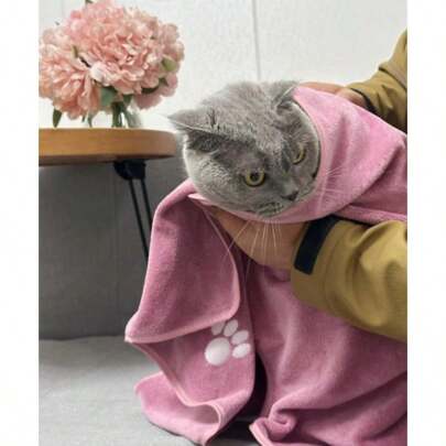 1pc Pet Towel For Quick Drying!Absorbent Design For Dog Baths, Rainy Walks & Messy Play – A Must - Have For Every Dog Household