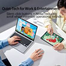 Lenovo WS230 Wireless Office Mouse Ergonomic Symmetrical Comfortable Grip Non-Slip Wheel For Precise Control Long Battery Life Compatible With Windows/Mac Plug And Play Wireless White Battery Version - Wireless White Battery Version - View 3