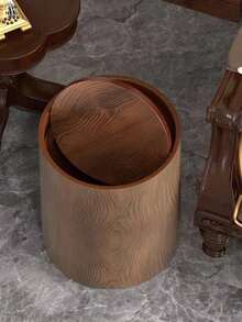 1pc Retro PP Trash Can, Kitchen Garbage Bin, Recycling Bin, Large Capacity Waste Bin For Bedroom, Living Room, Office - Multicolor - View 7