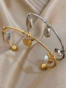 1 件女士心形贝壳手链不锈钢手链适合圣诞节生日日常派对珠宝礼物 - 彩色 - 查看 5