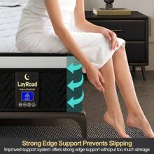 LoyRoad 12/14 Inch Memory Foam Queen Mattress, Twinxl, Full, Queen, King Mattress, Built-In Independent Pocket Spring, Provides Edge Support, Medium Hardness, Does Not Contain Fiberglass, No Odor, Strong Breathability, Anti-Fall And Wear-Resistant