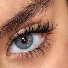 Lalens Lentes de contacto de color azul gris natural de pupila pequeña, 1 par/2 piezas, para ojos marrones oscuros, para belleza, graduación, cumpleaños, vacaciones, verano, otoño, estilo Y2K, maquillaje, fiestas, playa, viajes, campamento, al aire libre, escuela, campus, festivales, decoración, regalo, presente, chica rosa, cosplay, mejor color, encanto, vibra