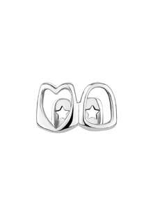 1 Stück 14k Kupfer Cut Out Herz Ausschnitt Clip-On Zahnschmuck, Y2K Grillz Valentinstag