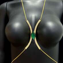 1pc Sexy Multicolor Rhinestone Bra Top, Personalized Bikini Lingerie Accessory