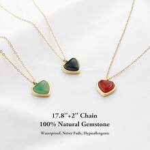 SmileBelle Black Heart Necklace Women, Black Black Tourmaline Necklace As Birthday Gifts Her, Black Handmade Jewelry Silver Heart Pendant Necklace Teen As Tendy Jewelry - Vàng - Xem 10