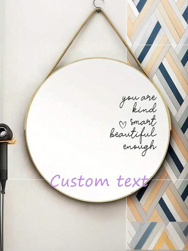 1pc Customizable Text Wall Sticker, Self-Adhesive For Bathroom Mirror, Glass, Living Room, Bedroom, Bathroom Walls, Decorative Fonts, Easy Installation, One-Time Use, Home Decor, Available In Black, Pink, Red, Colorful, White, Yellow, Gold, Green And More