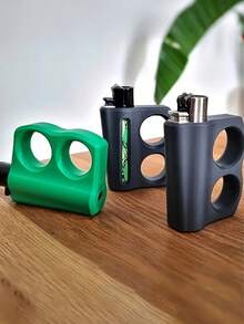 Estuche portátil para encendedor - Material de plástico duradero, accesorio de uso diario, estuche para encendedor, estuche para encendedor de moda, botón, accesorio para fumar, adecuado para viajeros, gran regalo para amigos y familiares - Multicolor - Ver 2