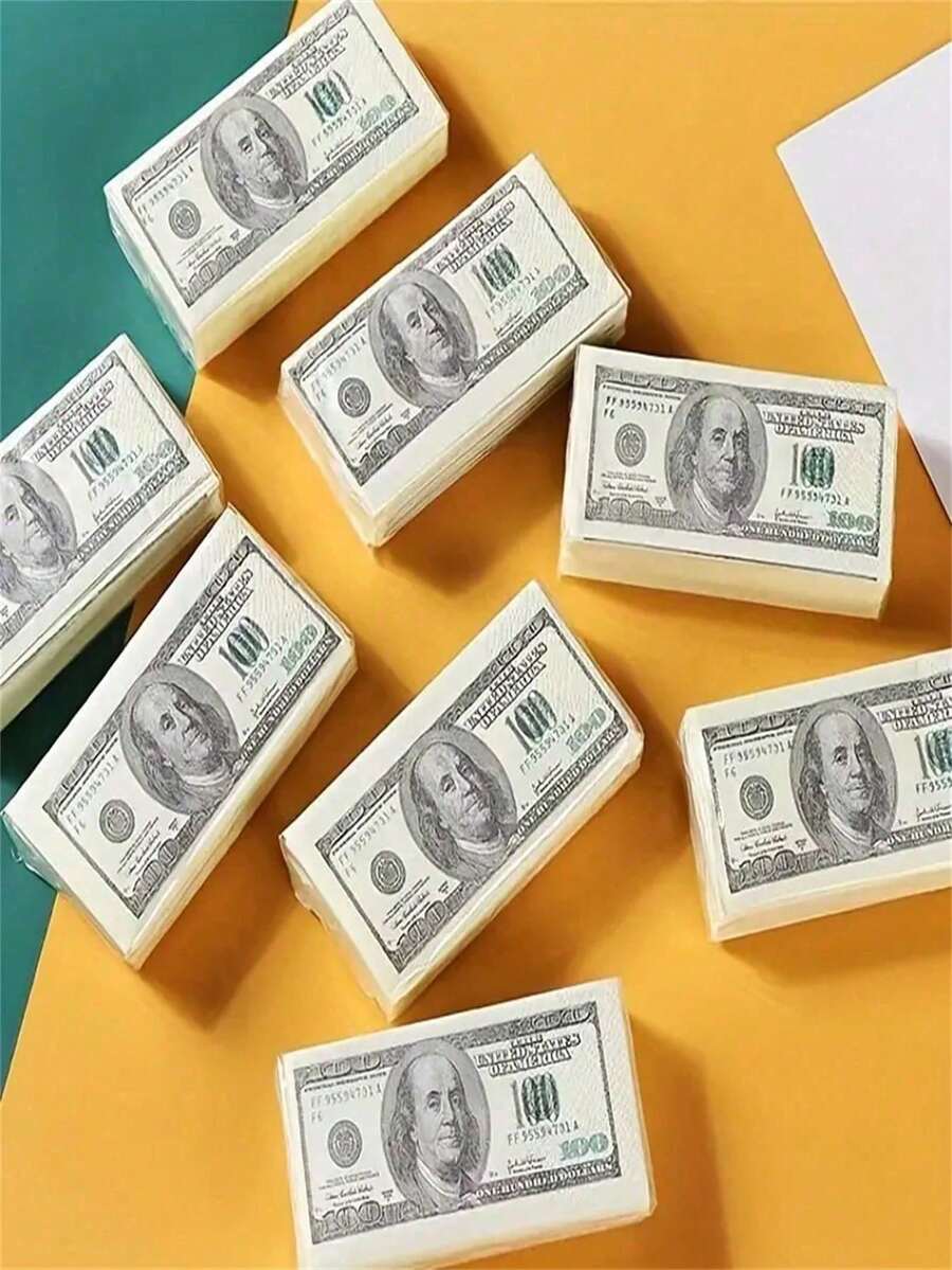 1/2/4/8 Packungen Dollar bedruckte Servietten, bringen Spaß in Ihre Küche oder Party mit diesen Fotorequisiten, Partydekoration, Partyartikel, Feiertags-Dekoration, Feiertags-Artikel, Küche, Bad, Zuhause, Haushaltswaren - Verschiedenfarbig - Übersicht 1