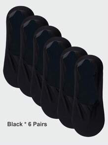 1/3/6 Pairs Men's Solid Bottom Breathable Solf Nylon Upper Low Cut Invisilbe No Show Socks With Non-Slip Gel At Heel, Suitable For Sports Or Daily Use - Multicolor - View 26